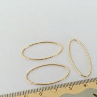 Медно-золото Ювелирные кольца, эллипс, 14K позолоченный, DIY & разный размер для выбора, Золотой, не содержит никель, свинец, продается PC