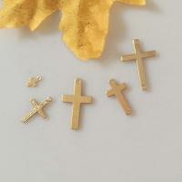 Медно-золото подвеска, Kресты, 14K позолоченный, DIY & разные стили для выбора, Золотой, не содержит никель, свинец, продается PC