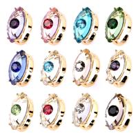 Messing fingerring, med Krystal, mode smykker & for kvinde, flere farver til valg, nikkel, bly & cadmium fri, 12x24mm, Solgt af PC
