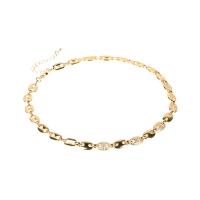 Brass Necklace, with 1.97inch extender chain, fashion jewelry & Unisex & different styles for choice & with rhinestone, nickel, lead & cadmium free, 3*8mm,8*20mm, Length:Approx 15.75 Inch, Approx 6.69-8.66 Inch, Sold By PC