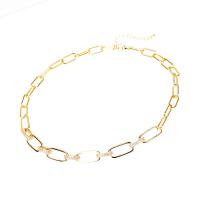 Brass Necklace, fashion jewelry & different styles for choice & for woman & with rhinestone, nickel, lead & cadmium free, 7*16mm,11*47mm, Length:Approx 15.75 Inch, Approx 6.69-8.66 Inch, Sold By PC
