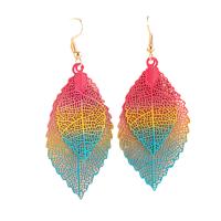 Zinc Alloy Drop Earrings Leaf fashion jewelry & for woman nickel lead & cadmium free Sold By Pair