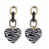Acetate Drop Earring, Heart, fashion jewelry & for woman, nickel, lead & cadmium free, 37x80mm, Sold By Pair
