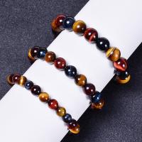 Natural Tiger Eye Bracelets handmade fashion jewelry & Unisex Length Approx 6.6-8.2 Inch Sold By PC