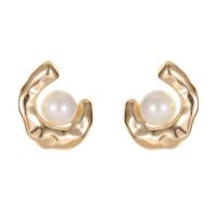 Brass Stud Earring, with Plastic Pearl, plated, fashion jewelry & different styles for choice, more colors for choice, nickel, lead & cadmium free, Sold By Pair