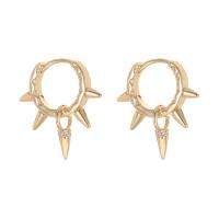 Cubic Zirconia Micro Pave Brass Earring gold color plated fashion jewelry nickel lead & cadmium free Sold By Pair