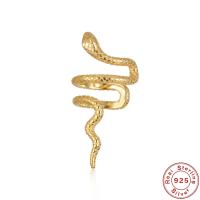 Fashion Øreringe Cuff, 925 Sterling Sølv, Snake, forgyldt, for kvinde, flere farver til valg, 11.60x26.70mm, Solgt af par