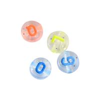 Alphabet Acrylic Beads, Round, DIY, mixed colors, 4x7mm, 3700PCs/Bag, Sold By Bag