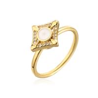 Cubic Zirconia Micro Pave Brass Ring, micro pave cubic zirconia & for woman & enamel, more colors for choice, 18mm, Sold By PC