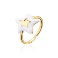 Brass Finger Ring Star Adjustable & for woman & enamel Sold By PC
