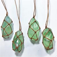 Green Fluorite Pendant, with Wax Cord, green, 20-35mm, Sold By PC