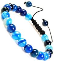 Gemstone Bracelets, Natural Stone, Round, Adjustable & different materials for choice & Unisex & anti-fatigue, more colors for choice, 8mm, Length:Approx 19-28 cm, Sold By PC