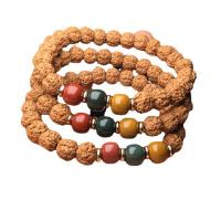 Rudraksha Bracelet with Brass gold color plated Unisex mixed colors 9-10mm Length Approx 17 cm Sold By PC