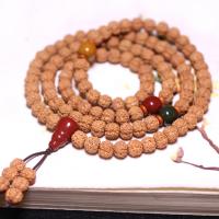 Rudraksha Bouddhiste bracelet de perles, unisexe, Jaune, 8-9mm, Environ 108PC/brin, Vendu par brin
