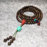 108 Mala Beads Aloewood with Lapis Lazuli & Natural Turquoise anti-fatigue & for woman mixed colors 8mm Approx Sold By Strand
