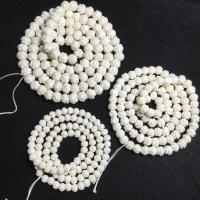 Ox Bone Beads Flower Carved DIY white Sold Per Approx 38 cm Strand