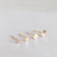 Gold Filled Earring Stud Component Round 14K gold-filled DIY golden nickel lead & cadmium free Sold By Pair