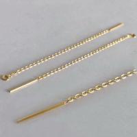 Медно-золото нитка для сережки, 14K позолоченный, DIY & Овальный цепь, Золотой, не содержит никель, свинец, 78mm, продается Пара