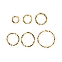 Медно-золото Ювелирные кольца, Круглая, 14K позолоченный, DIY & разный размер для выбора, Золотой, не содержит никель, свинец, продается PC