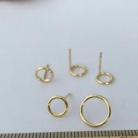 Gold Filled Earring Stud Component Round 14K gold-filled DIY golden nickel lead & cadmium free Sold By Pair