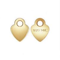 Медно-золото подвеска, Сердце, 14K позолоченный, DIY, Золотой, не содержит никель, свинец, 3.50x4.60mm, продается PC