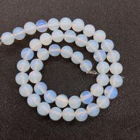 Perles opales de mer, Opaline, Rond, DIY & normes différentes pour le choix, blanc, Vendu par Environ 14.96 pouce brin