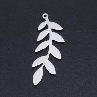 Stainless Steel Pendants, 201 Stainless Steel, Leaf, Vacuum Ion Plating, fashion jewelry & polished & DIY & Unisex, more colors for choice, 37x13mm, 5PCs/Bag, Sold By Bag