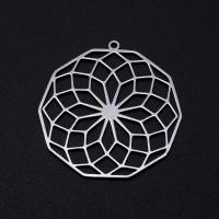 Stainless Steel Flower Pendant, 201 Stainless Steel, Vacuum Ion Plating, fashion jewelry & polished & DIY & Unisex, more colors for choice, 35x33mm, 3PCs/Bag, Sold By Bag