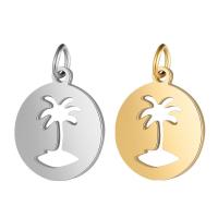 Stainless Steel Pendants, 201 Stainless Steel, Palm Tree, Vacuum Ion Plating, fashion jewelry & polished & DIY & Unisex, more colors for choice, 20x14.50mm, 5PCs/Bag, Sold By Bag