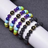 pierre gemme bracelet, avec laiton, fait à la main, bijoux de mode & unisexe & styles différents pour le choix, Longueur:Environ 6.6-8.5 pouce, Vendu par PC