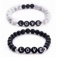 Gemstone Bracelets, Howlite, with Abrazine Stone, handmade, fashion jewelry & Unisex & different styles for choice, nickel, lead & cadmium free, 8mm, Length:Approx 6.6-8.2 Inch, Sold By PC