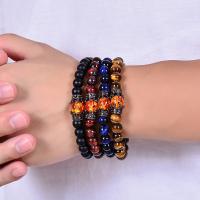 Gemstone Bracelets, with Brass, handmade, fashion jewelry & different materials for choice & Unisex & radiation protection, 8mm, Length:Approx 6.6-8.2 Inch, Sold By PC
