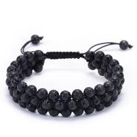 Gemstone Woven Ball Bracelets, with Knot Cord, handmade, three layers & fashion jewelry & different materials for choice & Unisex, 18mm, Length:Approx 7.5-11.8 Inch, Sold By PC