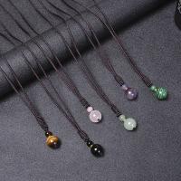 Gemstone Necklace, with Knot Cord, handmade, fashion jewelry & different materials for choice & for woman, 16mm,8mm, Length:Approx 27.56 Inch, Sold By PC