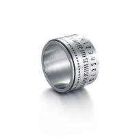 Titanium Steel Finger Ring, csiszolt, divat ékszerek & különböző méretű a választás & az ember & zománc, az eredeti szín, 8x2mm, Által értékesített PC