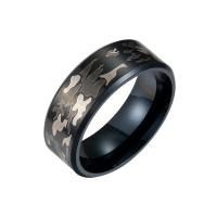 Partículas de acero anillo, Joyería & unisexo & diverso tamaño para la opción, Negro, 8x2mm, Vendido por UD