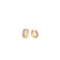 Cubic Zirconia Micro Pave Brass Earring, Donut, gold color plated, fashion jewelry & different size for choice & micro pave cubic zirconia, golden, nickel, lead & cadmium free, Sold By Pair