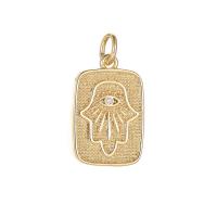 Cubic Zirconia Micro Pave Brass Pendant, Square, gold color plated, DIY & different size for choice & micro pave cubic zirconia, more colors for choice, nickel, lead & cadmium free, Sold By PC