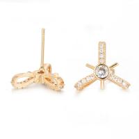 Cubic Zirconia Micro Pave Brass Earring, Bowknot, gold color plated, fashion jewelry & different styles for choice & micro pave cubic zirconia, more colors for choice, nickel, lead & cadmium free, Sold By Pair