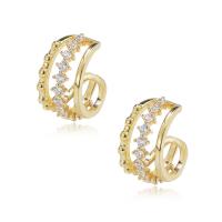 925 Sterling Silver Earring Clip plated for woman & with rhinestone & hollow 15mm Sold By Pair