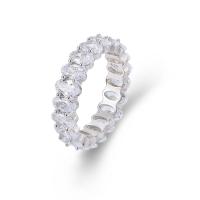 Cubic Zirconia Micro Pave 925 Sterling Silver Rings platinum color plated & micro pave cubic zirconia & for woman Sold By PC