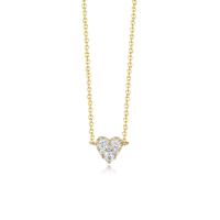 925 Sterling Silver Necklaces Heart plated for woman & with rhinestone Length Approx 14.17 Inch Sold By PC