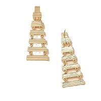 Tibetan Style Drop Earrings, fashion jewelry & for woman, golden, nickel, lead & cadmium free, 63x23mm, Sold By Pair