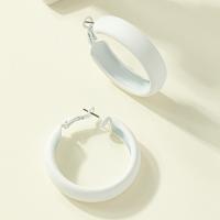 Iron Hoop Earring, fashion jewelry & for woman, white, nickel, lead & cadmium free, 45x42mm, Sold By Pair