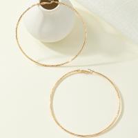 Iron Hoop Earring, fashion jewelry & for woman, golden, nickel, lead & cadmium free, 90x90mm, Sold By Pair