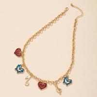 Cink Alloy nakit ogrlice, s 2.76inch Produžetak lanac, zlatna boja pozlaćen, modni nakit & za žene, nikal, olovo i kadmij besplatno, Dužina Približno 15.75 inčni, Prodano By PC