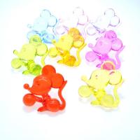 Prozirni akril perle, Mickey Mouse, injekcijsko prešanje, možete DIY, više boja za izbor, 50x21x50mm, 42računala/Torba, Prodano By Torba