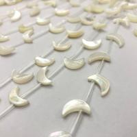 Perles en coquillage blanc naturel, coquille blanche, lune, DIY, blanc, 10mm, Vendu par PC