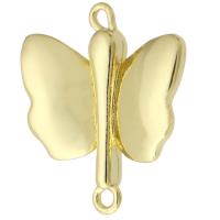 Messing smykker Connector, Butterfly, guldfarve belagt, mode smykker & du kan DIY, gylden, 17x20x2mm, Hole:Ca. 2mm, 10pc'er/Lot, Solgt af Lot