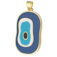 Brass Jewelry Pendants, gold color plated, fashion jewelry & DIY & enamel, multi-colored, 18x30x2mm, Hole:Approx 3mm, 10PCs/Lot, Sold By Lot